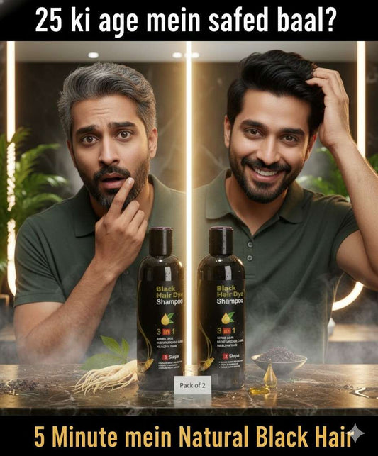 Instant Black Herbal Hair Dye Shampoo